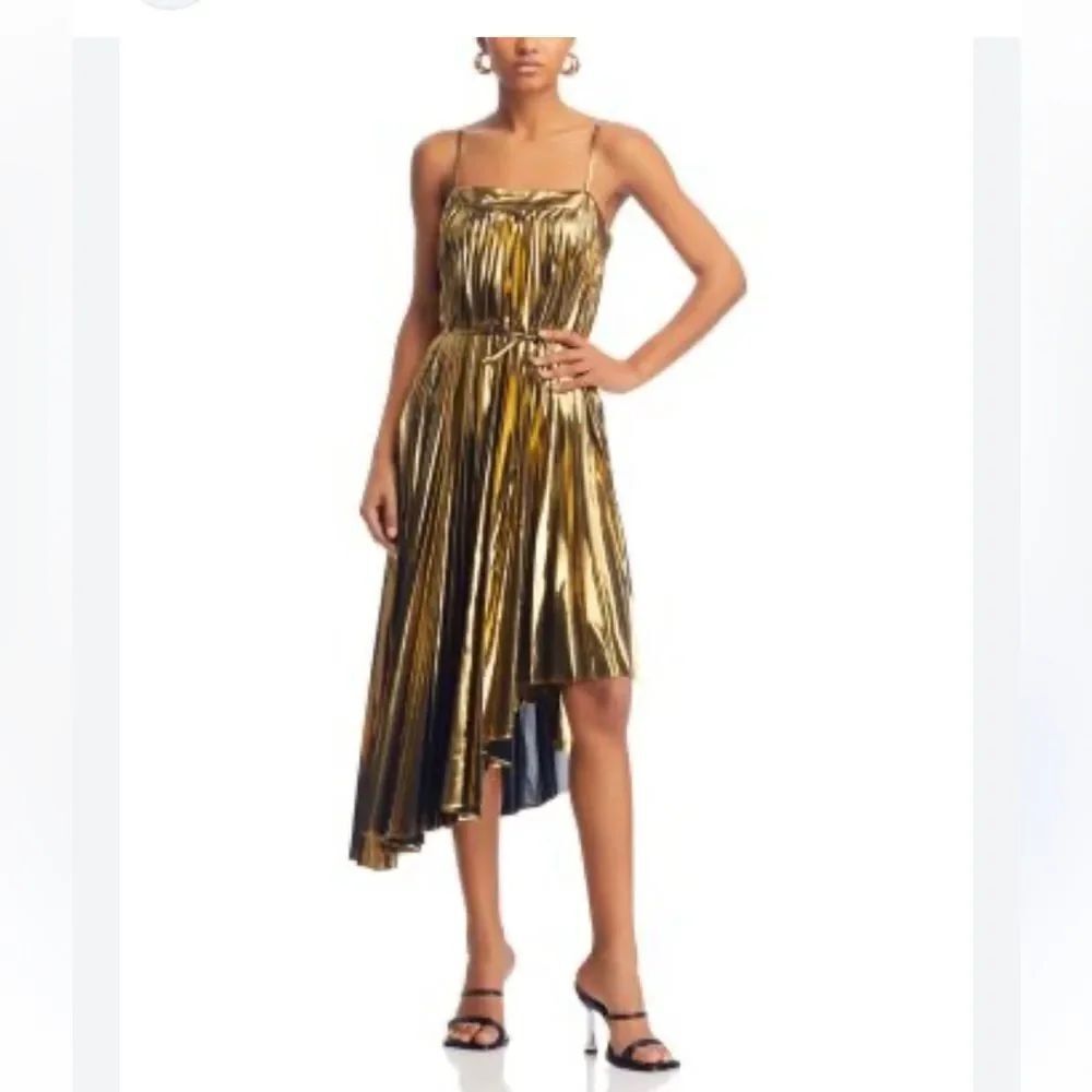 Milly Gold Metallic Dress MILLY
Irene Pleated Metallic Asymmetrical Dress